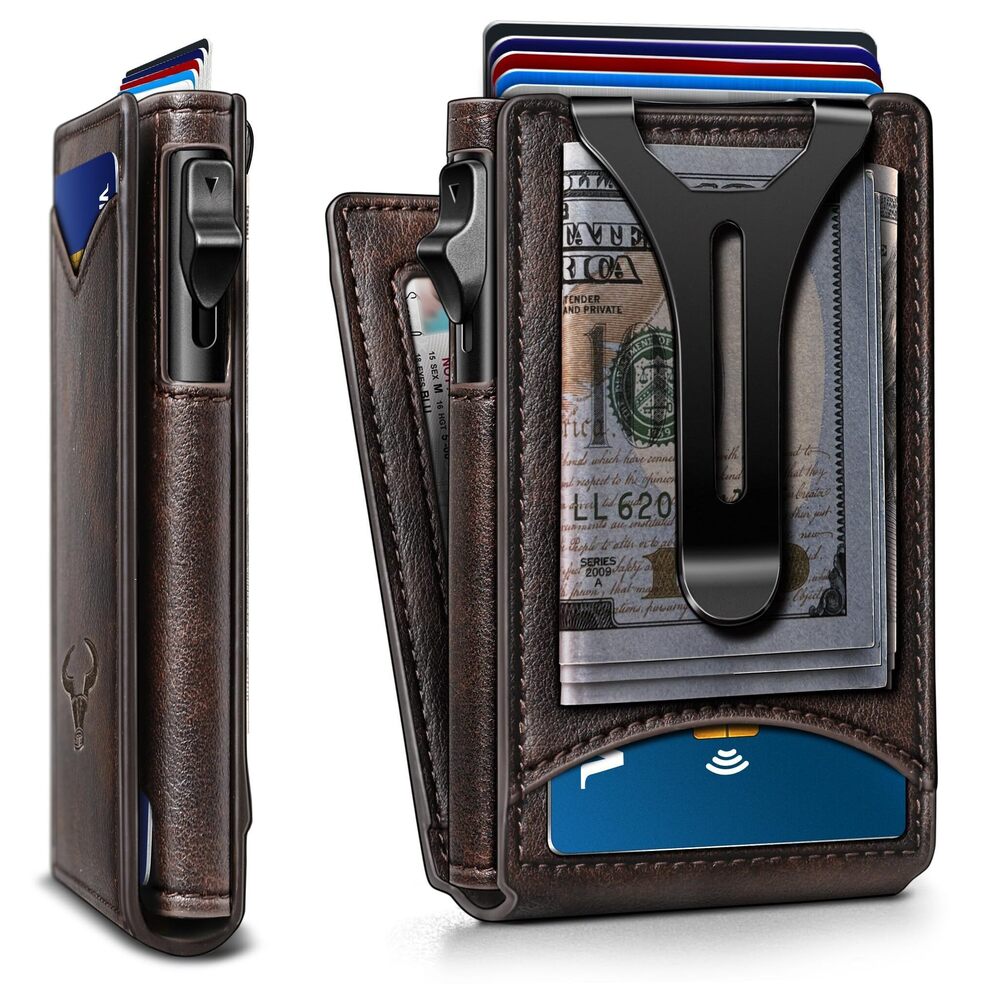 3577 Wallet,Money Clip Wallet Slim For Gift 9Cards-Metal Credit Card Case
